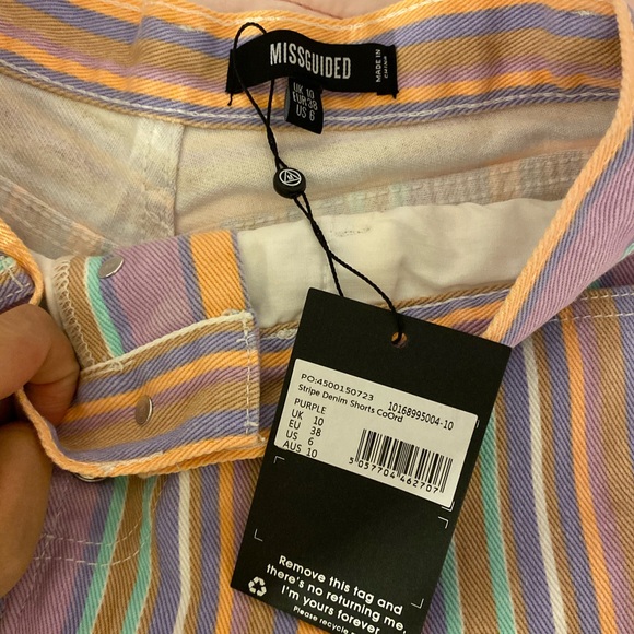 NWT Missguided Striped Shorts - Picture 7 of 9